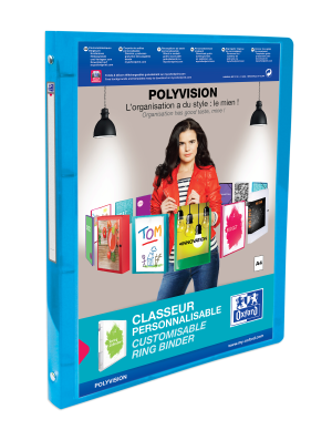 Ringbind Polyvision A4 Ryg 20 4 runde ringe PP gennemsigtig blå