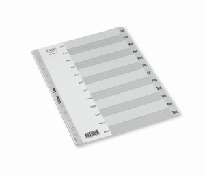 Bantex Strong-Line® Registersæt Jan-Dec, Grå