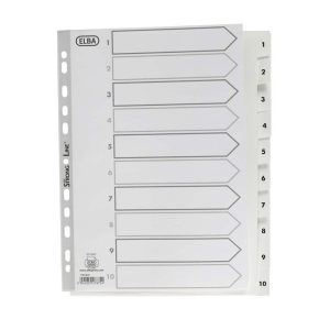 Strong-Line Register A4 PP Hvid 1-10, Hvid