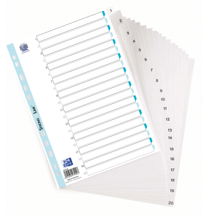 Strong-Line Register A4 PP Hvid 1-20, Hvid