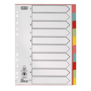 Karton Fanekort Farvede A4 10-Delt