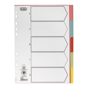 Karton Fanekort Farvede A4 5-Delt