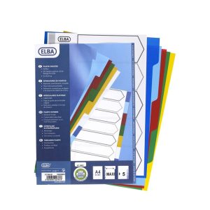 Fanekort Farvet A4 PP Maxi 5 Faner