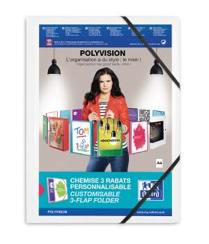 Elastikmappe Polyvision A4 PP uigennemsigtig hvid