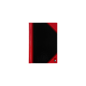 Landré A6 kina hardcover øvebog, styret, 192 sider, sort/rød