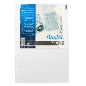 LYNLÅSLOMME BANTEX A4 140MY TRANSP. 5 STK/PK