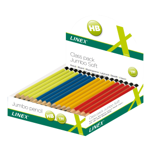 Linex Jumbo Skoleblyant I Display 80 Stk. Assorteret