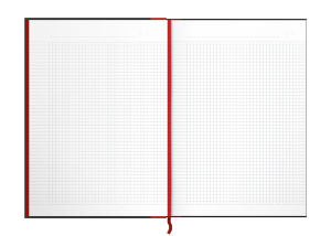Oxford Black N' Red bog indbundet notesbog, A4, kvadreret, 192 sider