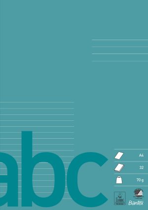 Bantex Skolehæfte A4 64S 70G ½Blank ½8,5Mm, Petroleum