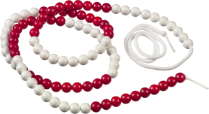 Linex 100 Kugler/10Mm Stor Aritmetisk Snor 150Cm Hivd/Rød