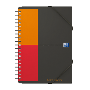 Meetingbook Oxford International Notesbog i PP omslag og dobbeltspiral B5, 160 sider, kvadreret
