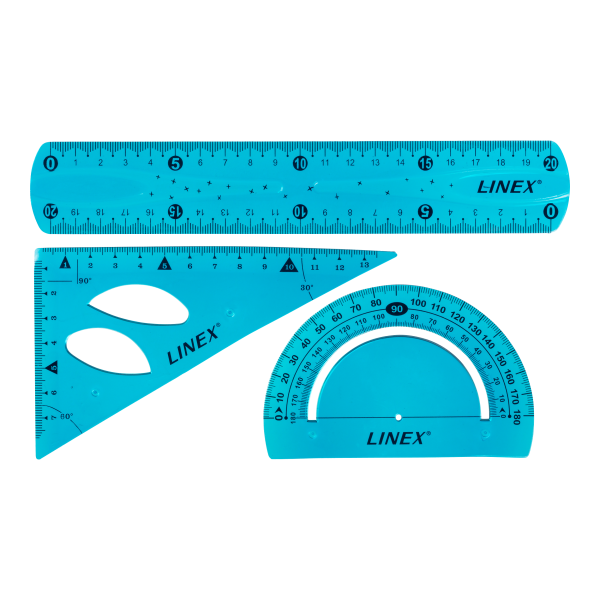 Linex Technical Ruler Linex Ruler Set Flex Blue - HJ Kontorcenter A/S