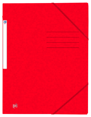 DOKUMENTMAPPE KARTON RØD OXFORD 3 FLAPPER OG ELASTIK