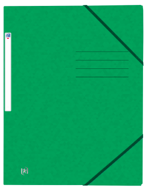 OXFORD Top File+-samlemappe med elastikker og 3 flapper A4 grøn FilmX10