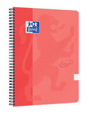 OXFORD Touch notesbog A4+ linjeret 7mm soft touch omslag dobbeltspiral 180 sider