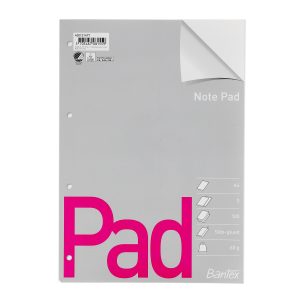 Bantex standardblok, A4, ulinjeret, hullet, sidelimet