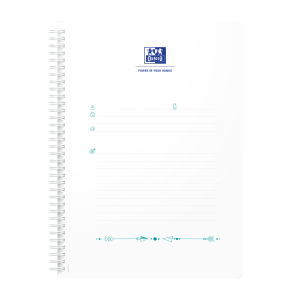 Oxford Boho Chic B5, Notesbog med hårdt omslag og dobbeltspiral, 120 sider, assorterede farver, SCRIBZEE® kompatibel, kvadreret