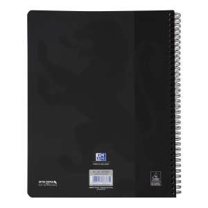 OXFORD Touch notesbog A4 kvadreret 5mm soft touch omslag dobbeltspiral 180 sider