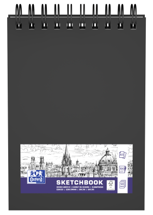 SKITSEBOG OXFORD A5 HÅRDT OMSLAG 50 ARK SORT