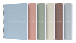 OXFORD My Rec'Up A4-notesbog i karton med dobbelttråd, linjeret, 180 sider, assorterede farver, SCRIBZEE®-kompatibel, genbrug