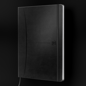 OXFORD Signature A5-Journal-notesbog, indbundet med hårdt omslag, 5 mm kvadreret, 160 sider, sort, SCRIBZEE®-kompatibel