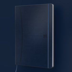 OXFORD Signature A5-Journal-notesbog, indbundet med hårdt omslag, 5 mm kvadreret, 160 sider, mørkeblå, SCRIBZEE®-kompatibel