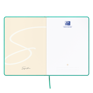 OXFORD Signature A5-Journal-notesbog, indbundet med hårdt omslag, linjeret, 208 sider, 5x5 mm kvadreret med prikker, turkis, SCRIBZEE®-kompatibel