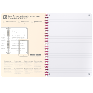 OXFORD Signature A5 Notesbog Fleksibelt omslag Dobbeltspiral Linjeret 160 sider Fuchsia SCRIBZEE-kompatibel