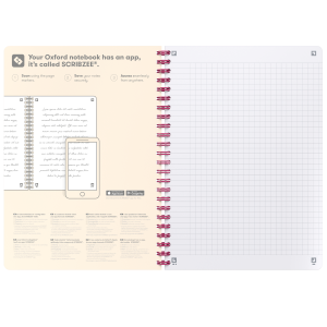OXFORD Signature A5 Fleksibelt omslag Dobbeltspiral Notesbog 5 mm kvadreret 160 sider Fuchsia SCRIBZEE-kompatibel
