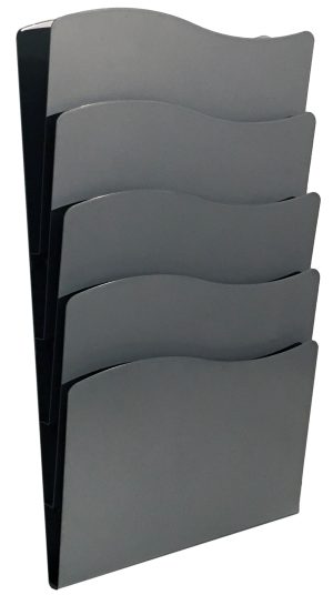 BROCHUREHOLDER A4 TWIN VÆG 5XA4 SØLV