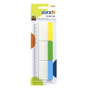 REGISTERFANER STICK`N KRAFTIG RØD/GUL/GRØN 37X50MM M/LINEAL