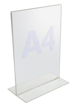 BROCHUREHOLDER A4 T-STAND TWIN AGENDA KLAR AKRYL