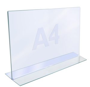 TWIN AGENDA Acrylic Display A4, T-Stand Horizontal
