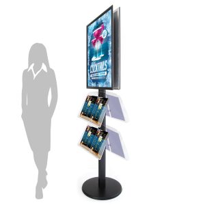 TWIN PROSTAND  DOBBELTSIDET INFOSTAND MED BROCHUREHOLDER  B2  50X70CM