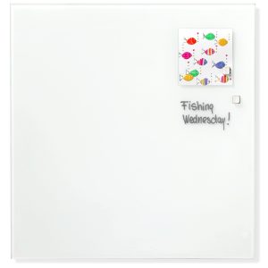 35 x 35 cm. White Magnetic Glass board