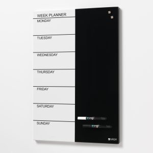 Magnetic Steel week planner 60 x 40 cm. English