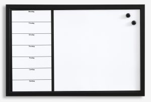 60 x 40 cm. White board week planner Danish