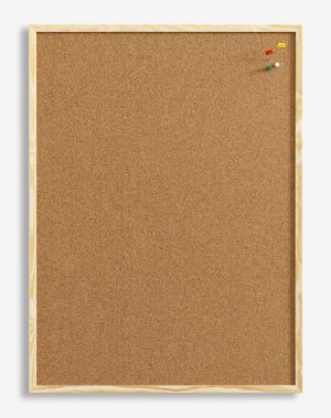 100 x 60 cm. Cork pin board. Wood frame