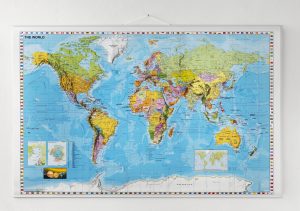 137 x 89 cm. World map