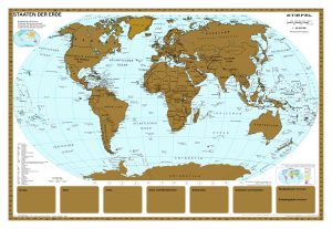 97 x 67 cm. Scratch World map