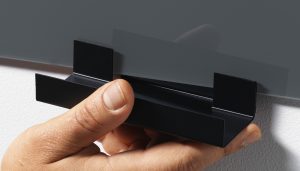 Pen Holder, black metal, for glass board