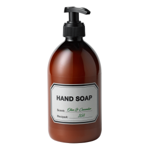 HÅNDSÆBE I APOTEKERFLASKE OLIVEN OG AGURK 500 ML.