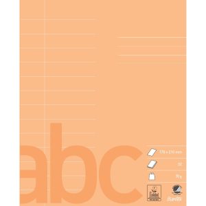 Bantex Skolehæfte 17X21 13 Linjer, Fersken