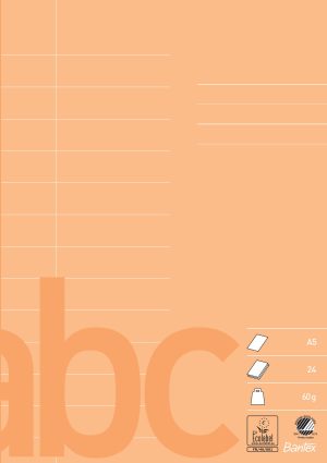 Bantex Skolehæfte A5 13 Linjer, Fersken