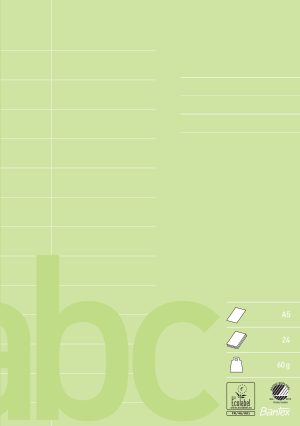 Bantex Skolehæfte A5 13 Linjer På 2. Side, Lime