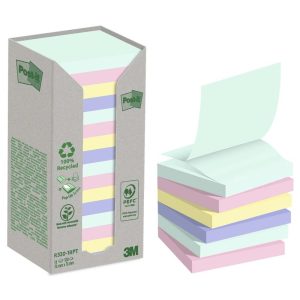 BLOK POST-IT Z-FOLD 76X76MM RECYCLED R330 16 STK/PK