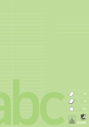 Bantex Skolehæfte A4 32S 70G 29 Linjer, Forårsgrøn
