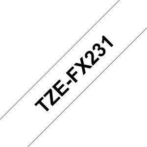 PRÆGETAPE BROTHER 12 MM FLEXI SORT/HVID  TZ-FX231