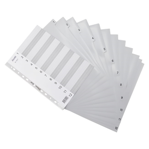 Bantex Strong-Line® Registersæt 1-12, Grå