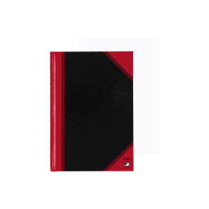 Landré A5 kina hardcover øvebog, almindelig, 192 sider, sort/rød